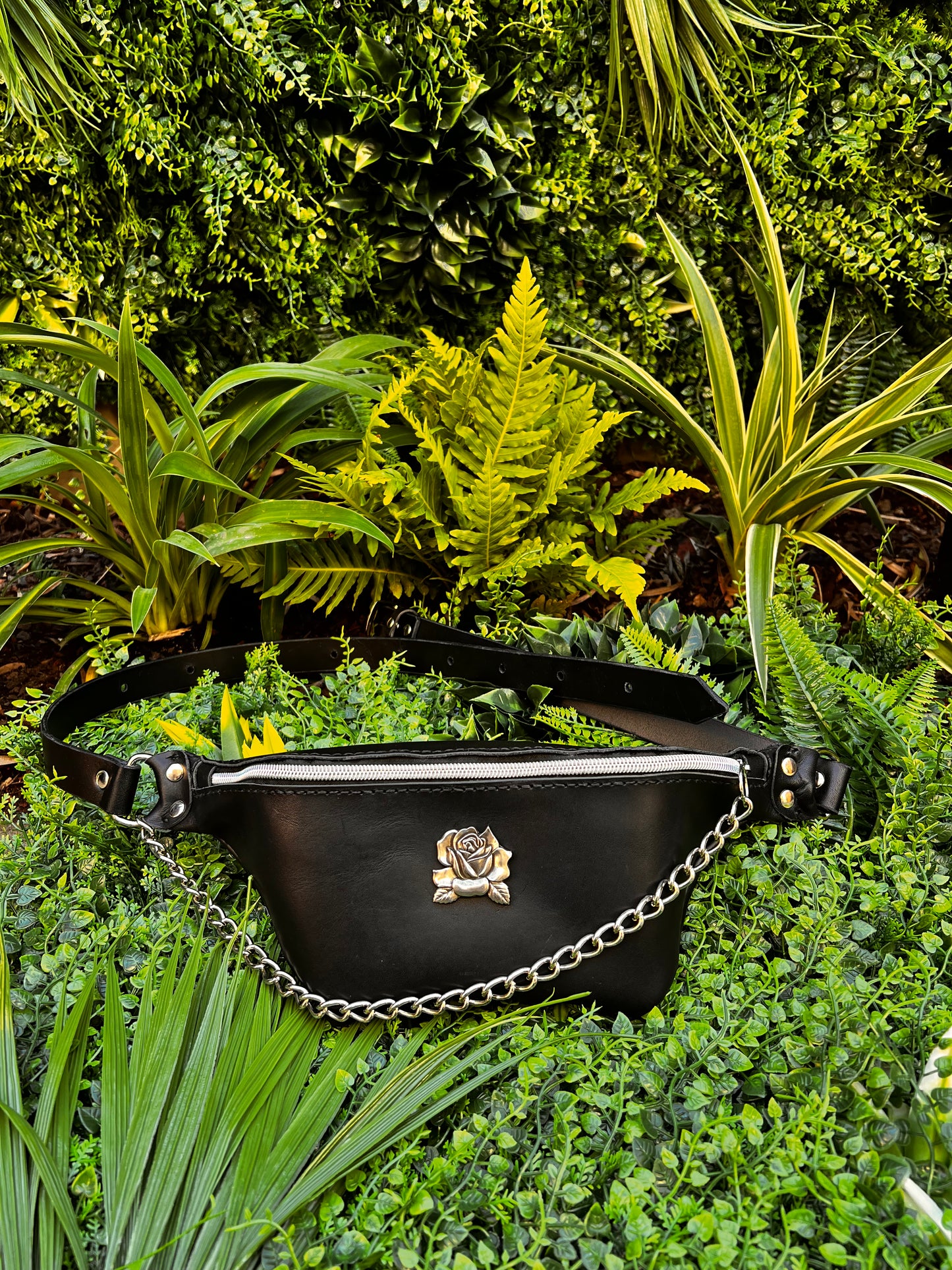 *Ready To Ship* Black Rose Bum Bag