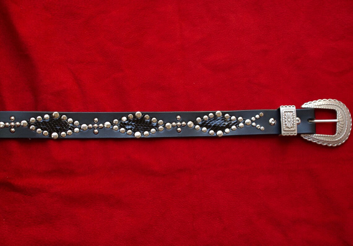 *Made To Order* The Snakeskin Studded Belt